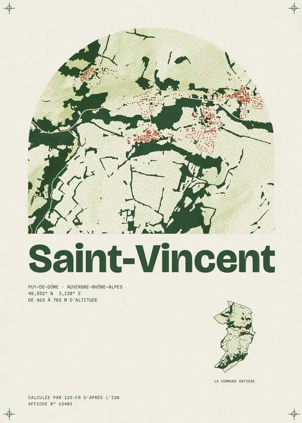 Affiche de Saint-Vincent, calculée par 123-fr d'après l'IGN