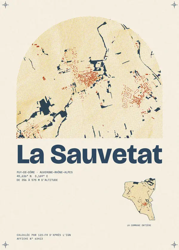 Affiche de La Sauvetat, calculée par 123-fr d'après l'IGN