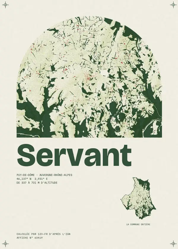 Affiche de Servant, calculée par 123-fr d'après l'IGN