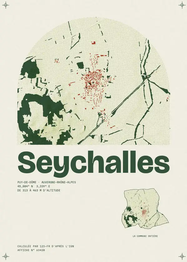 Affiche de Seychalles, calculée par 123-fr d'après l'IGN