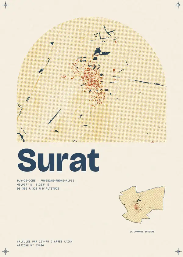 Affiche de Surat, calculée par 123-fr d'après l'IGN