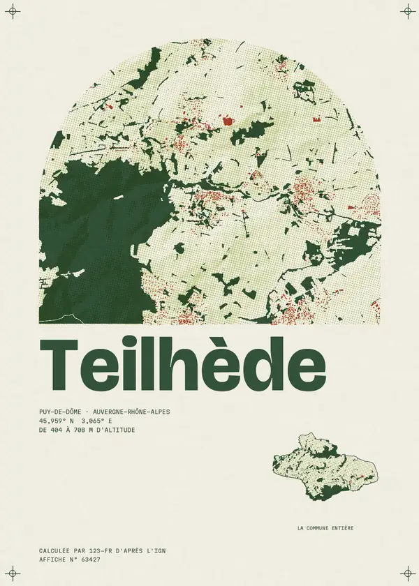 Affiche de Teilhède, calculée par 123-fr d'après l'IGN