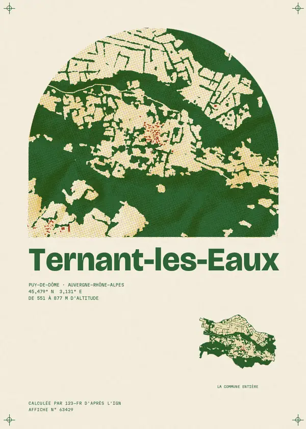 Affiche de Ternant-les-Eaux, calculée par 123-fr d'après l'IGN