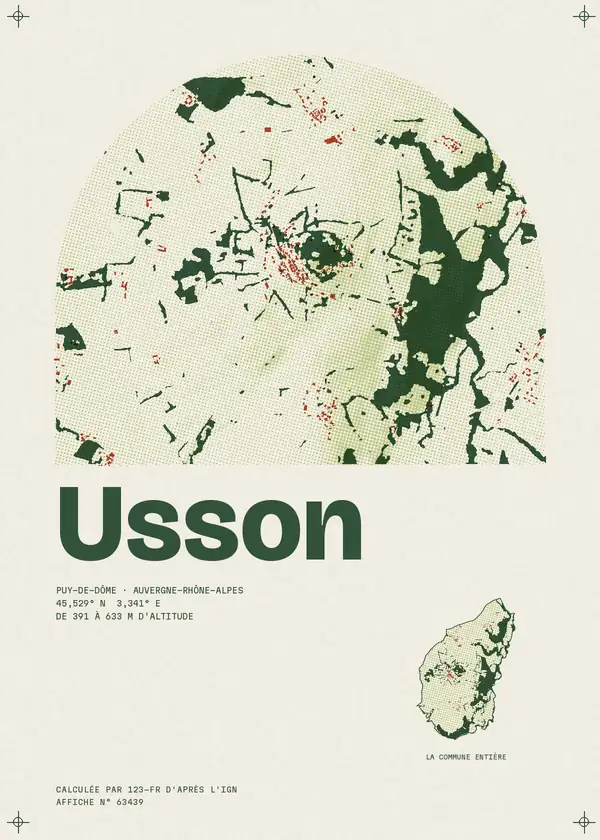 Affiche de Usson, calculée par 123-fr d'après l'IGN