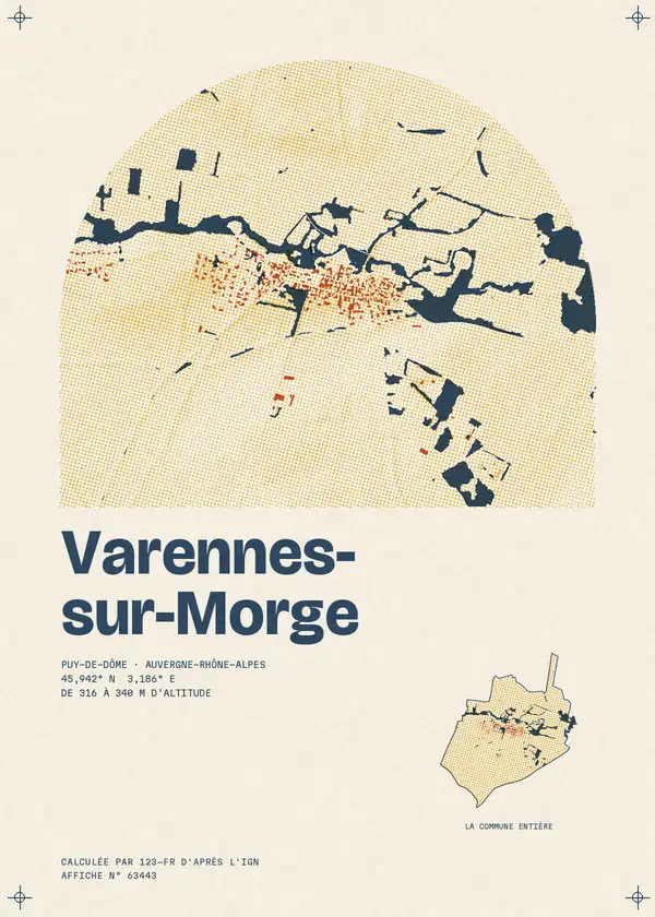 Affiche de Varennes-sur-Morge, calculée par 123-fr d'après l'IGN