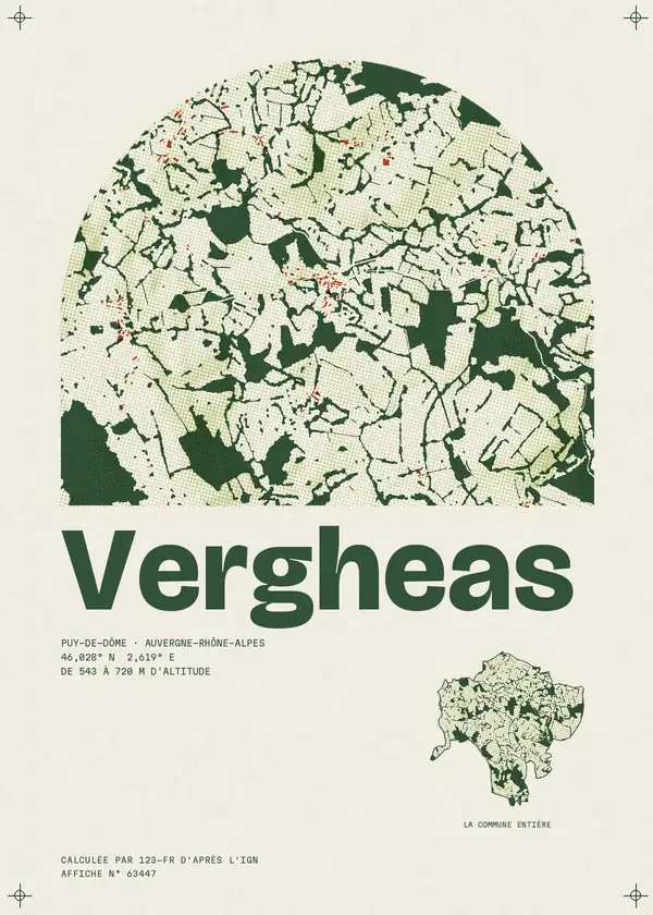Affiche de Vergheas, calculée par 123-fr d'après l'IGN