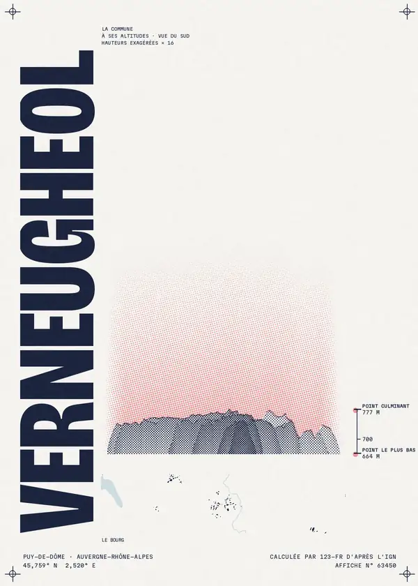 Affiche de Verneugheol, calculée par 123-fr d'après l'IGN