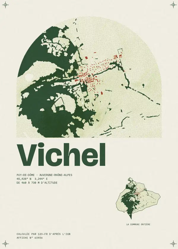 Affiche de Vichel, calculée par 123-fr d'après l'IGN