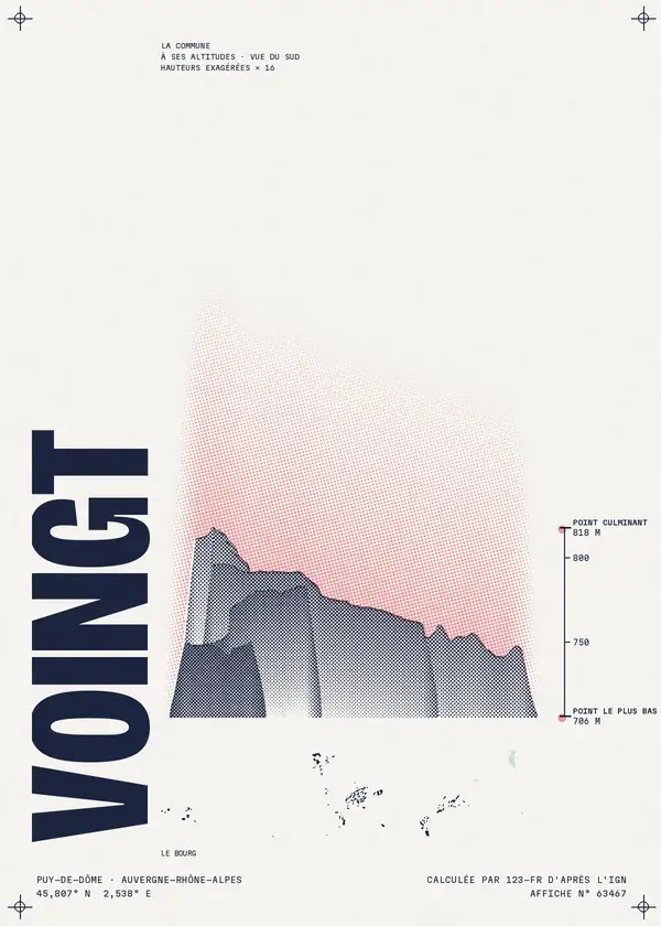 Affiche de Voingt, calculée par 123-fr d'après l'IGN