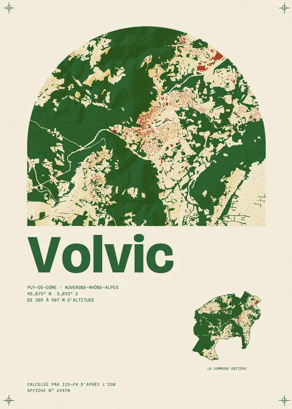 Affiche de Volvic, calculée par 123-fr d'après l'IGN