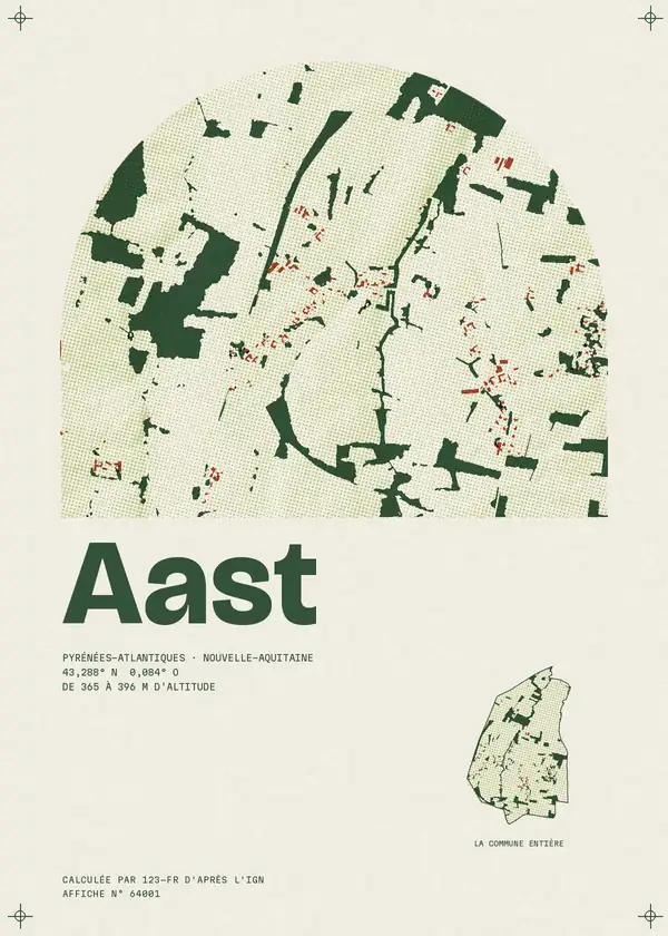 Affiche de Aast, calculée par 123-fr d'après l'IGN