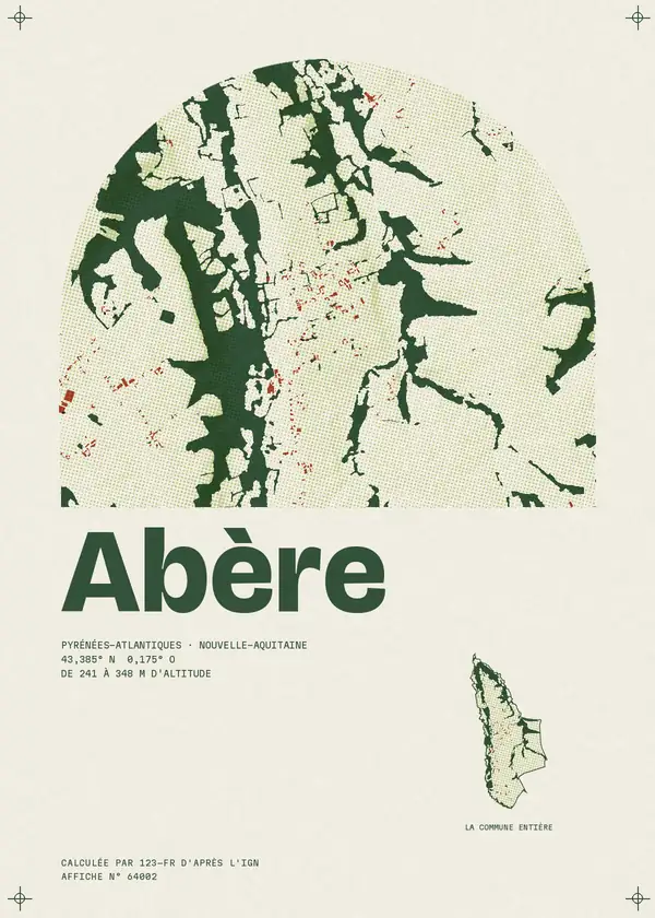 Affiche de Abère, calculée par 123-fr d'après l'IGN