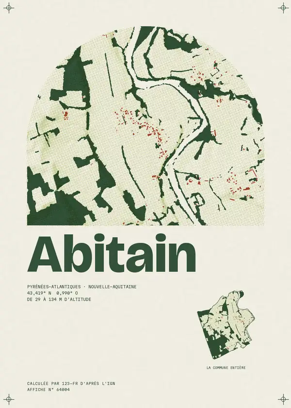 Affiche de Abitain, calculée par 123-fr d'après l'IGN