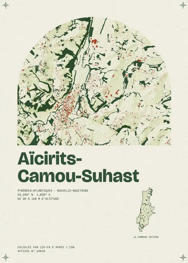 Affiche de Aïcirits-Camou-Suhast, calculée par 123-fr d'après l'IGN