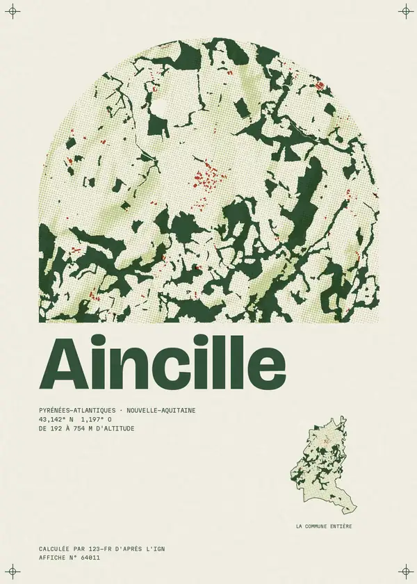 Affiche de Aincille, calculée par 123-fr d'après l'IGN