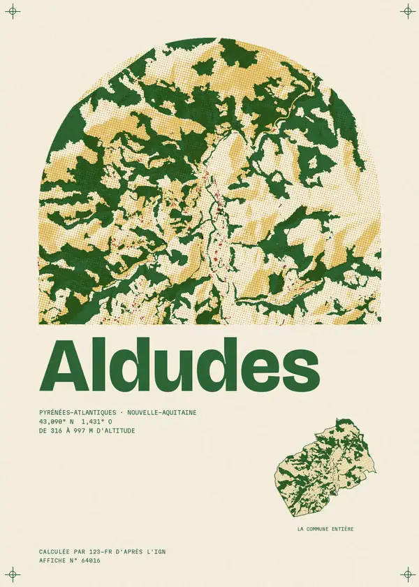 Affiche de Aldudes, calculée par 123-fr d'après l'IGN