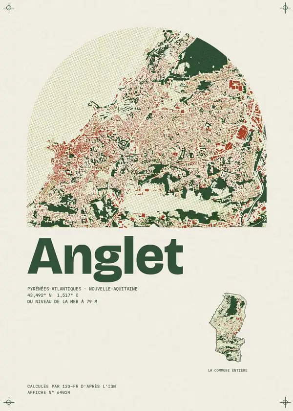Affiche de Anglet, calculée par 123-fr d'après l'IGN
