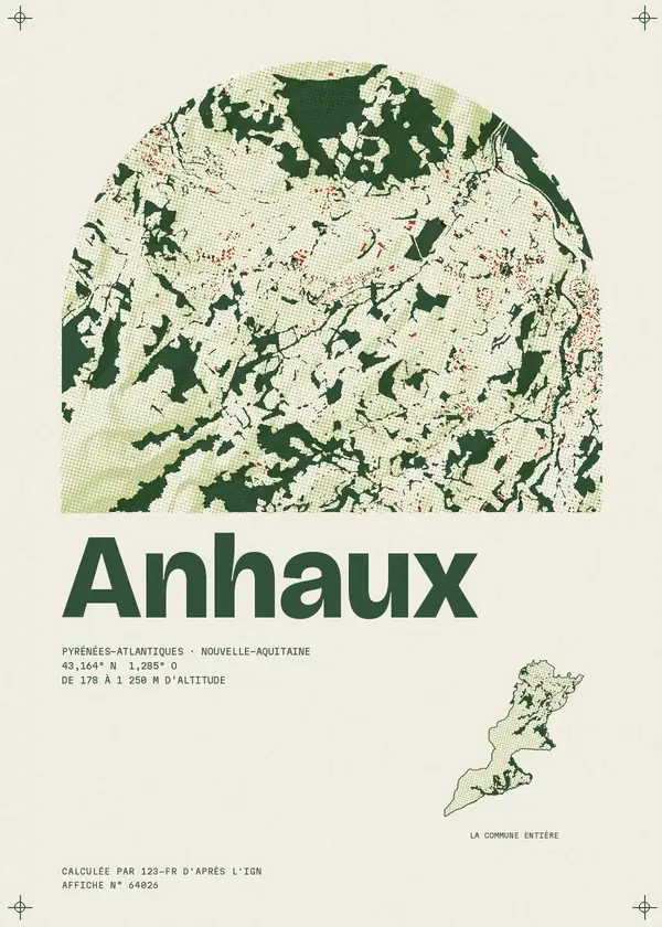 Affiche de Anhaux, calculée par 123-fr d'après l'IGN