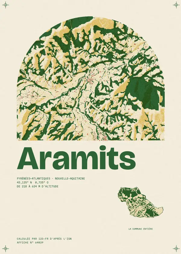 Affiche de Aramits, calculée par 123-fr d'après l'IGN
