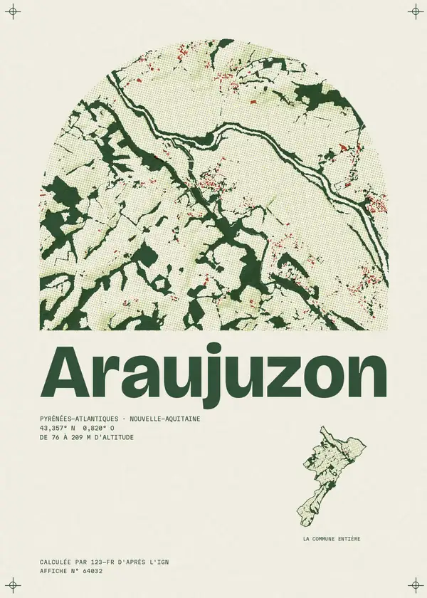 Affiche de Araujuzon, calculée par 123-fr d'après l'IGN