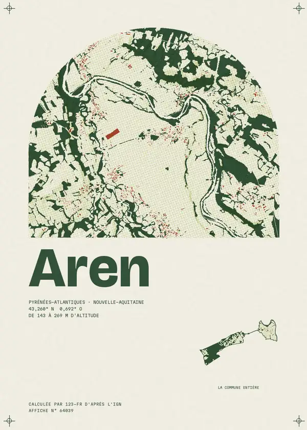 Affiche de Aren, calculée par 123-fr d'après l'IGN