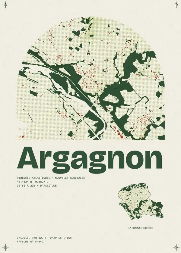 Affiche de Argagnon, calculée par 123-fr d'après l'IGN
