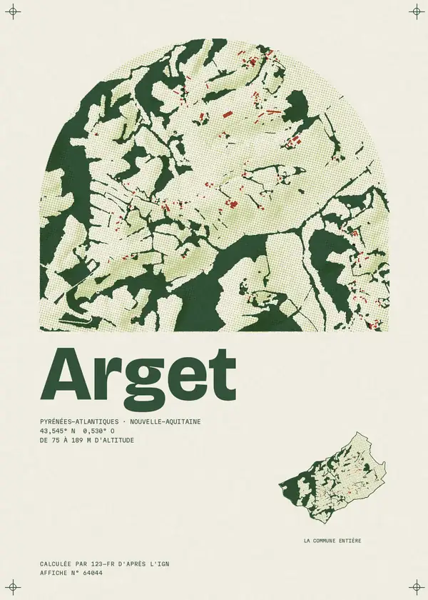 Affiche de Arget, calculée par 123-fr d'après l'IGN
