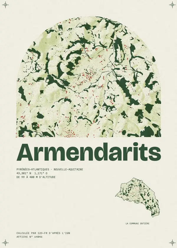 Affiche de Armendarits, calculée par 123-fr d'après l'IGN