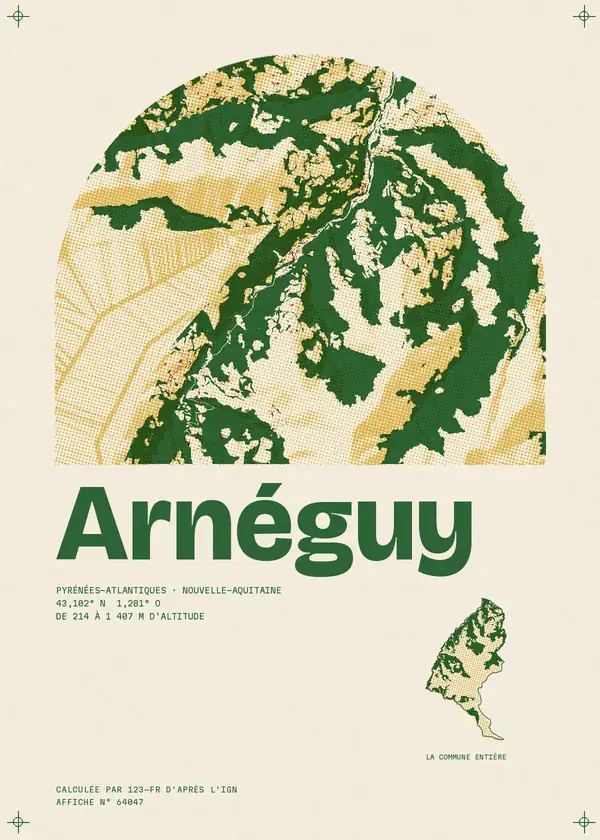 Affiche de Arnéguy, calculée par 123-fr d'après l'IGN