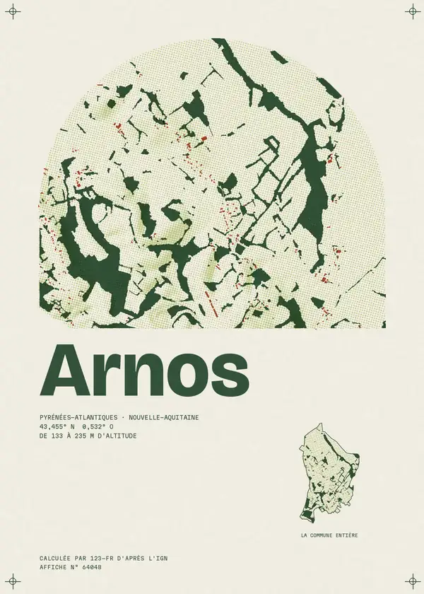 Affiche de Arnos, calculée par 123-fr d'après l'IGN