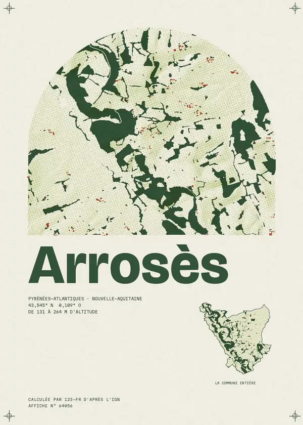 Affiche de Arrosès, calculée par 123-fr d'après l'IGN