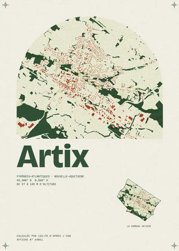 Affiche de Artix, calculée par 123-fr d'après l'IGN