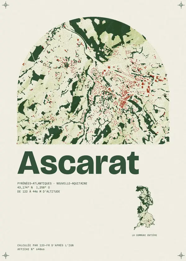 Affiche de Ascarat, calculée par 123-fr d'après l'IGN