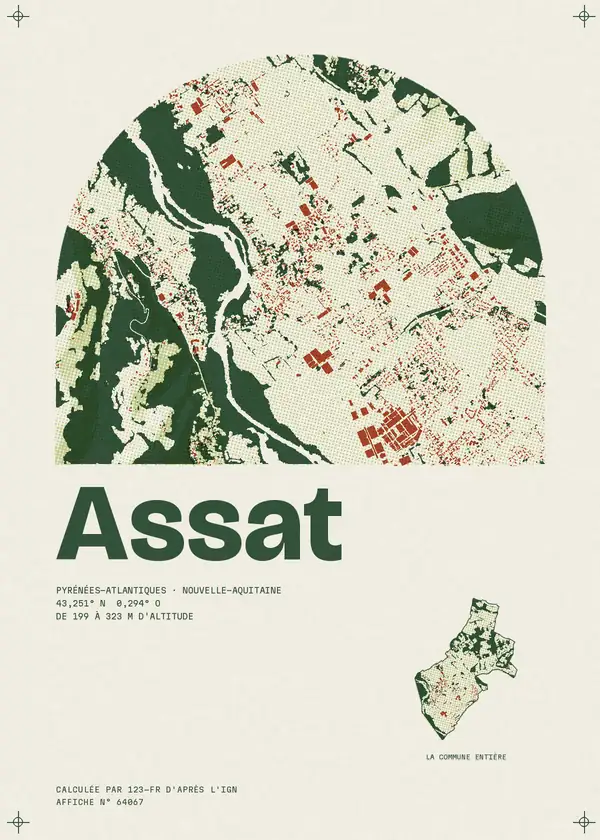 Affiche de Assat, calculée par 123-fr d'après l'IGN