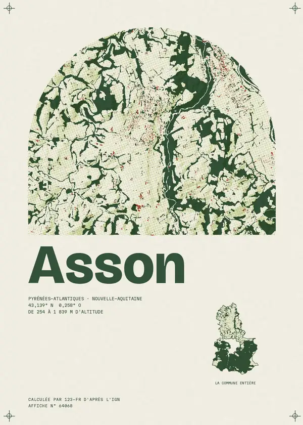 Affiche de Asson, calculée par 123-fr d'après l'IGN