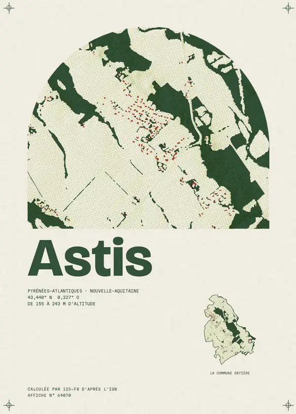 Affiche de Astis, calculée par 123-fr d'après l'IGN