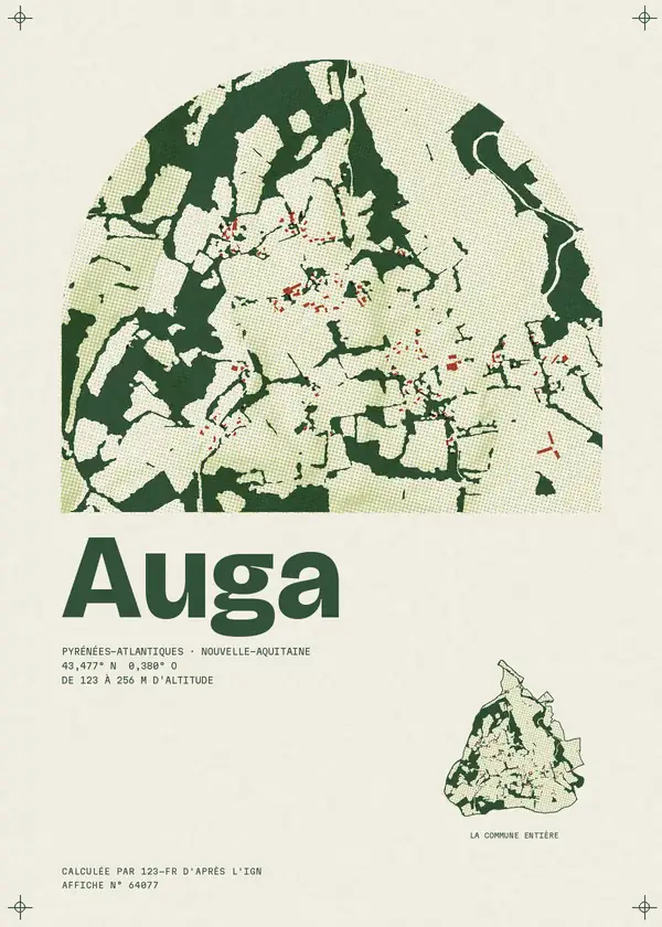 Affiche de Auga, calculée par 123-fr d'après l'IGN