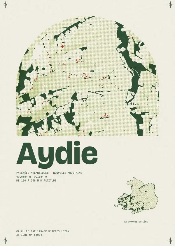 Affiche de Aydie, calculée par 123-fr d'après l'IGN