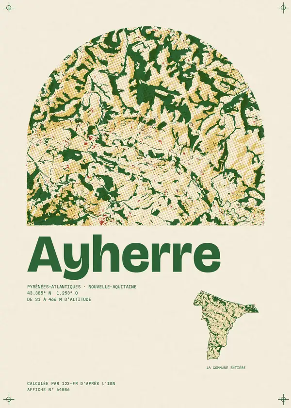 Affiche de Ayherre, calculée par 123-fr d'après l'IGN