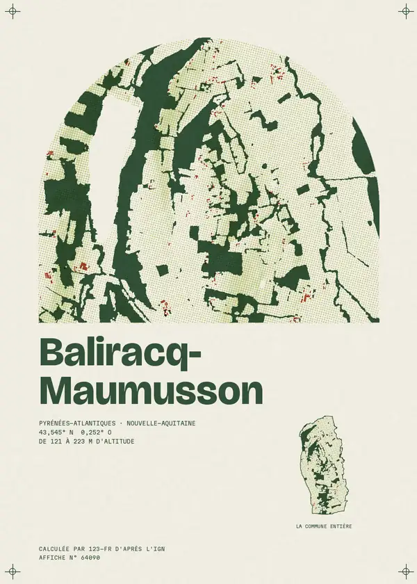 Affiche de Baliracq-Maumusson, calculée par 123-fr d'après l'IGN