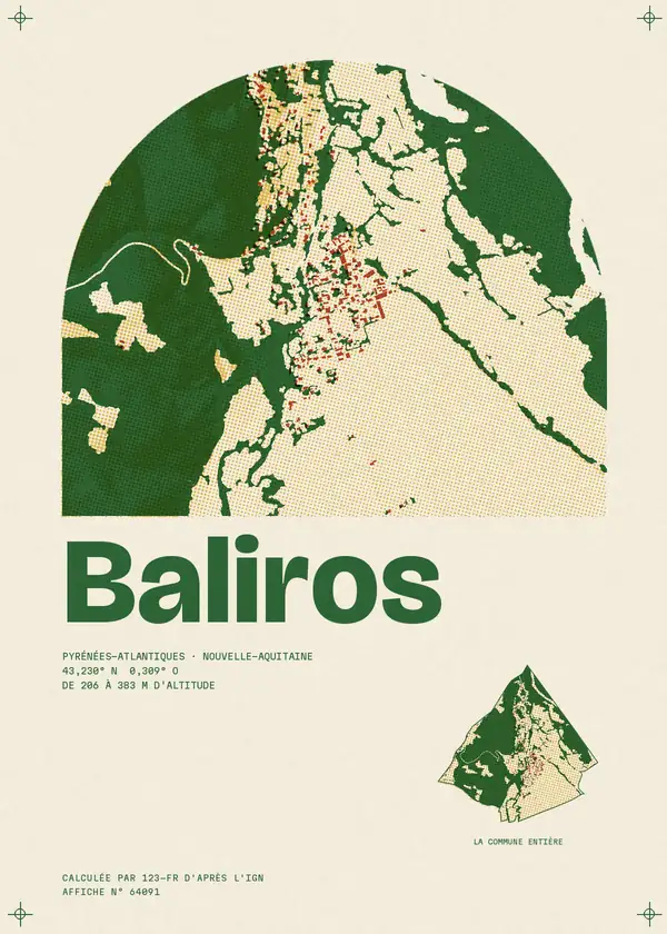 Affiche de Baliros, calculée par 123-fr d'après l'IGN