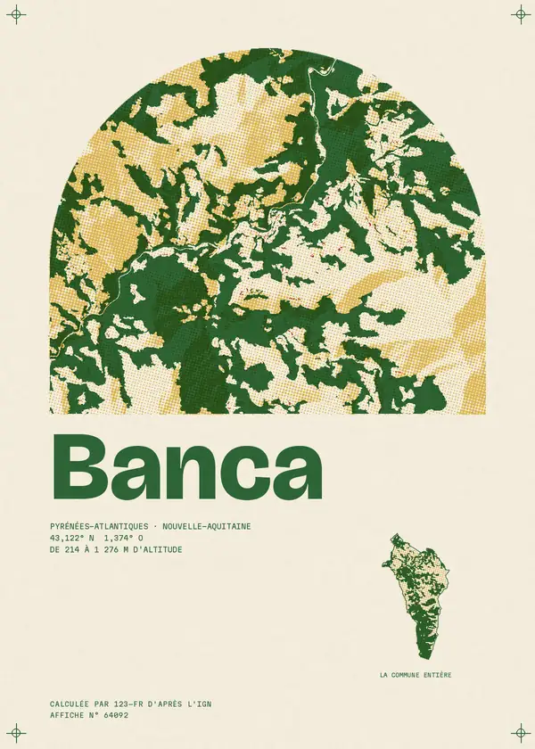 Affiche de Banca, calculée par 123-fr d'après l'IGN