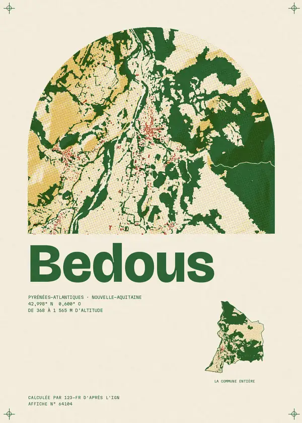 Affiche de Bedous, calculée par 123-fr d'après l'IGN