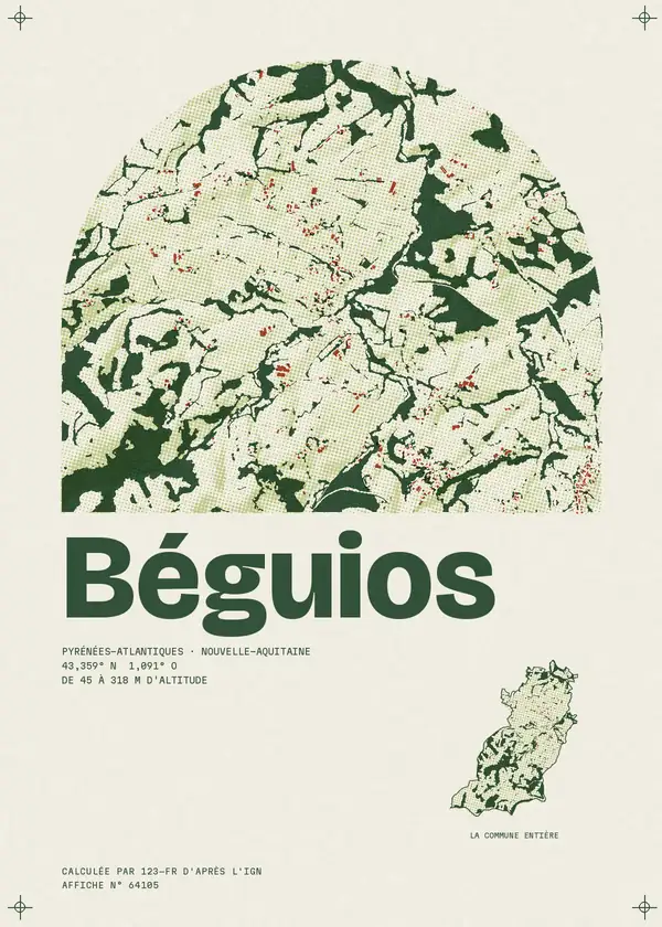 Affiche de Béguios, calculée par 123-fr d'après l'IGN