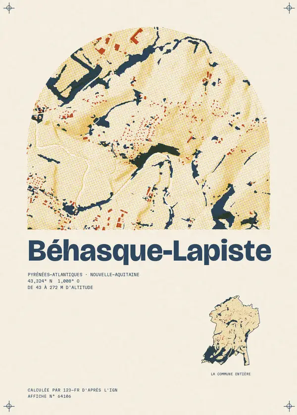 Affiche de Béhasque-Lapiste, calculée par 123-fr d'après l'IGN