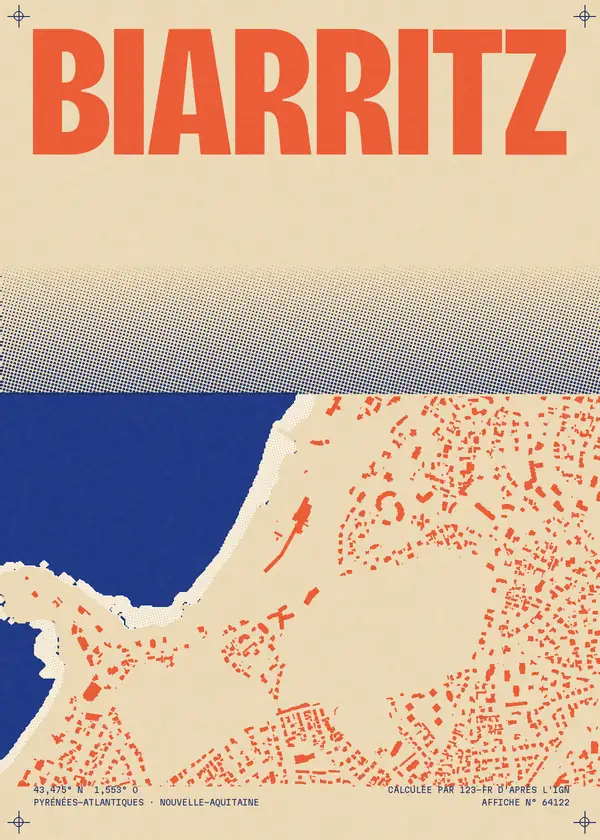 Affiche de Biarritz, calculée par 123-fr d'après l'IGN
