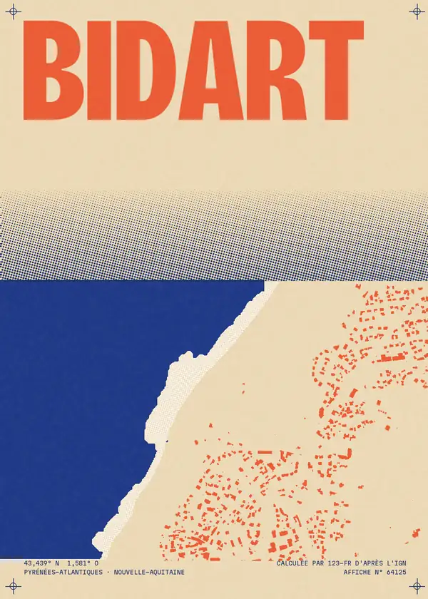 Affiche de Bidart, calculée par 123-fr d'après l'IGN