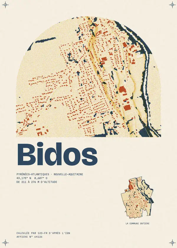 Affiche de Bidos, calculée par 123-fr d'après l'IGN