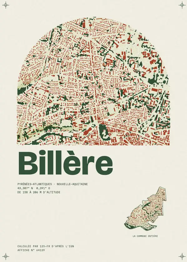 Affiche de Billère, calculée par 123-fr d'après l'IGN