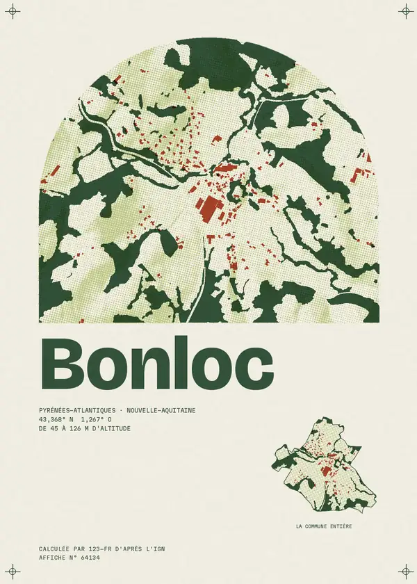 Affiche de Bonloc, calculée par 123-fr d'après l'IGN